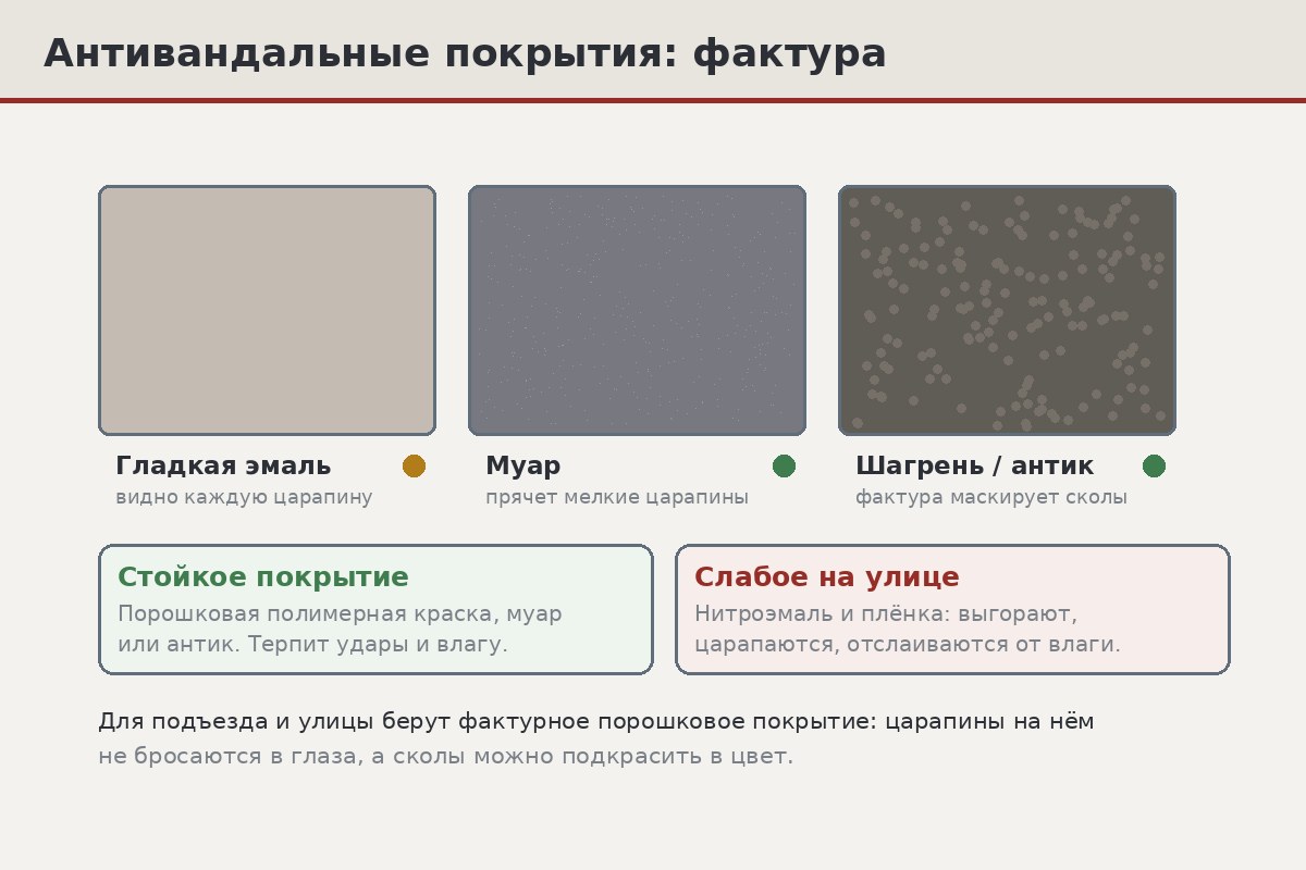 Макросъёмка фактуры порошкового покрытия муар и шагрень - мелкий рельеф из бугорков, рассеивающий свет