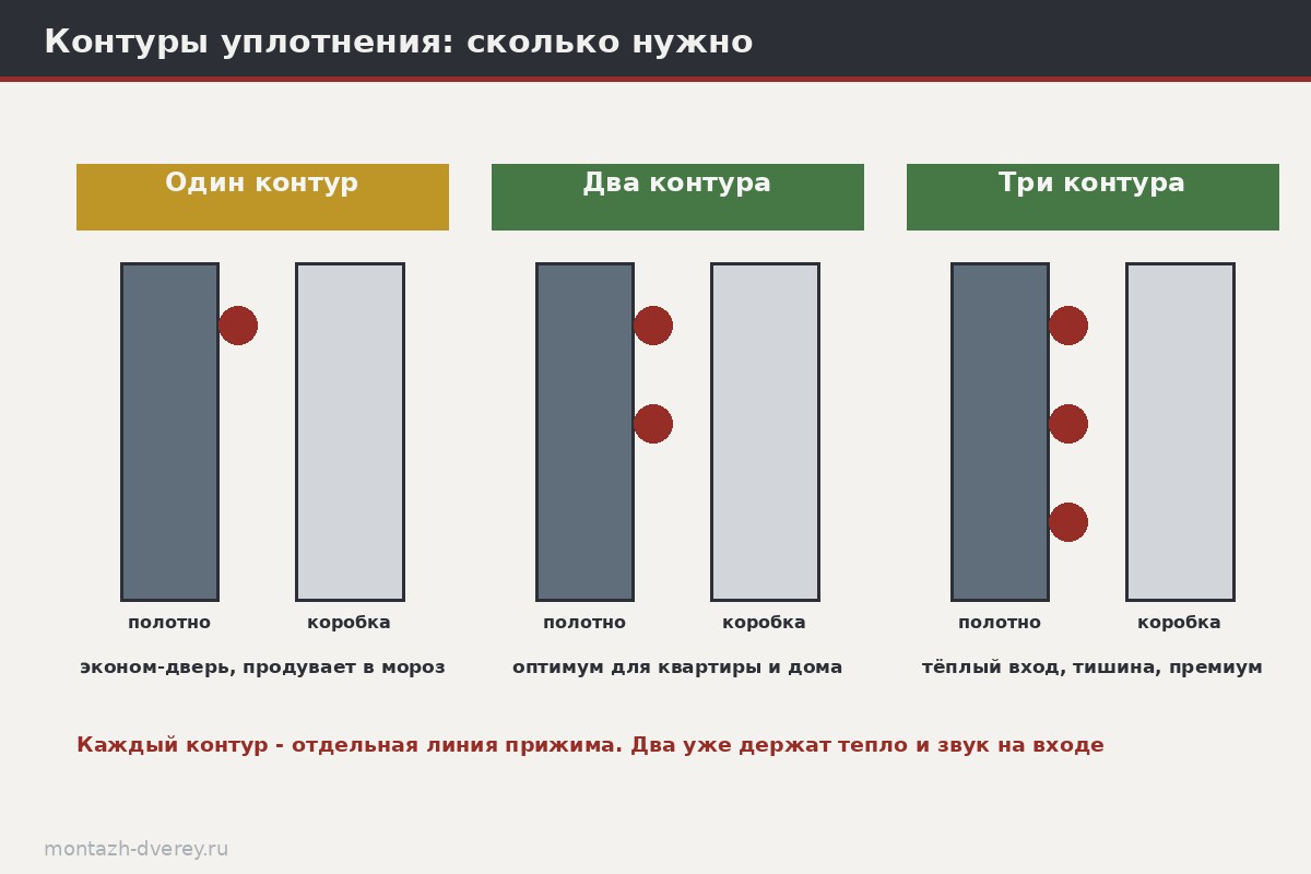Схема двух контуров уплотнения с воздушной камерой между ними