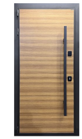 Замер backset рулеткой на торце входной двери: расстояние от кромки до центра отверстия под ручку